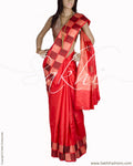 BGQ-1862 - Orange & Black Pure Tussar Silk Saree