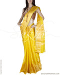 BGQ-3474 - Yellow & Gold pure silk kota Saree