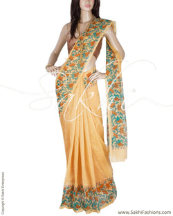 BGQ-3668 - Beige & Multi Supernet Saree