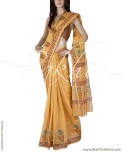 BGQ-3678 - Beige & Multi Supernet Saree