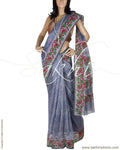 BGQ-3683 - Blue & Multi Supernet Saree