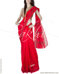 BGQ-3695 - Red & Multi Supernet Saree