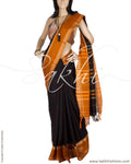 BGQ-3884 - Black & Gold Pure Cotton Saree