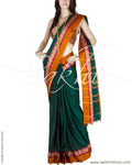 BGQ-3899 - Green & Multi Pure Cotton Saree