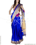 BGQ-5977 - Blue & Gold Pure Dupion Silk Saree