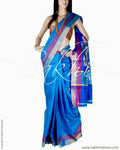 BGQ-5998 - Blue & Gold Pure Dupion Silk Saree