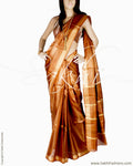 BGQ-6032 - Rust & Gold Pure Tussar Silk Saree