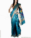 BGQ-6058 - Grey & Gold Pure Tussar Silk Saree