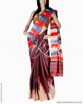BGQ-6063 - Purple & Orange Pure Tussar Silk Saree