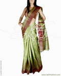 BGQ-6069 - Green & Brown Pure Tussar Silk Saree