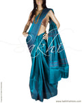 BGQ-6073 - Blue & Multi Pure Tussar Silk Saree