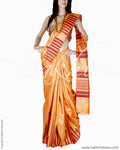BGQ-6075 - Peach & Red Pure Tussar Silk Saree