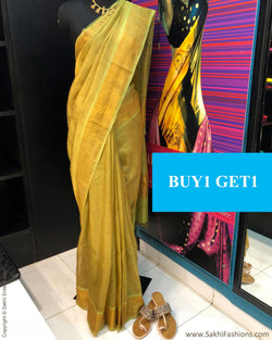 BGR-1806 - Green & Gold Tissue Saree