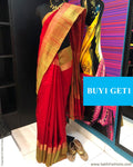 BGR-2820 - Red & Gold Dupion Silk Saree
