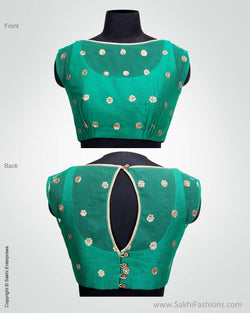 BL-0021 Designer Green Blouse