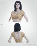 BL-0037 Beige & Gold Banaras Silk Blouse