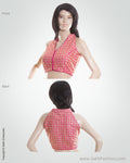 BL-0038 Pink & Gold Pure Silk Blouse