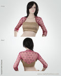 BL-0045 - Beige & Pink Pure Silk Blouse