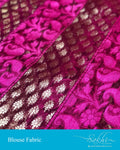 BL-N14516 - Pink &  Pure Banaras Net Blouse Fabric
