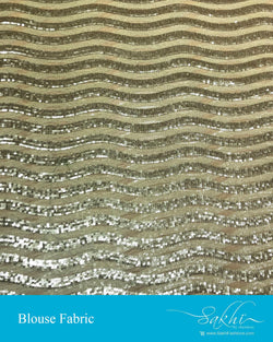 BL-N35386 - Beige pure Banaras Net Blouse Fabric