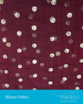 BL-O27857 - Maroon &  Pure Banaras Net Blouse Fabric