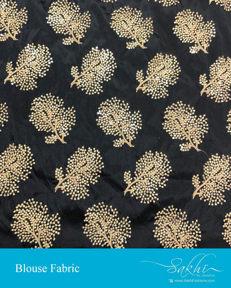 BL-Q06295 - Black blended Silk Blouse Fabric
