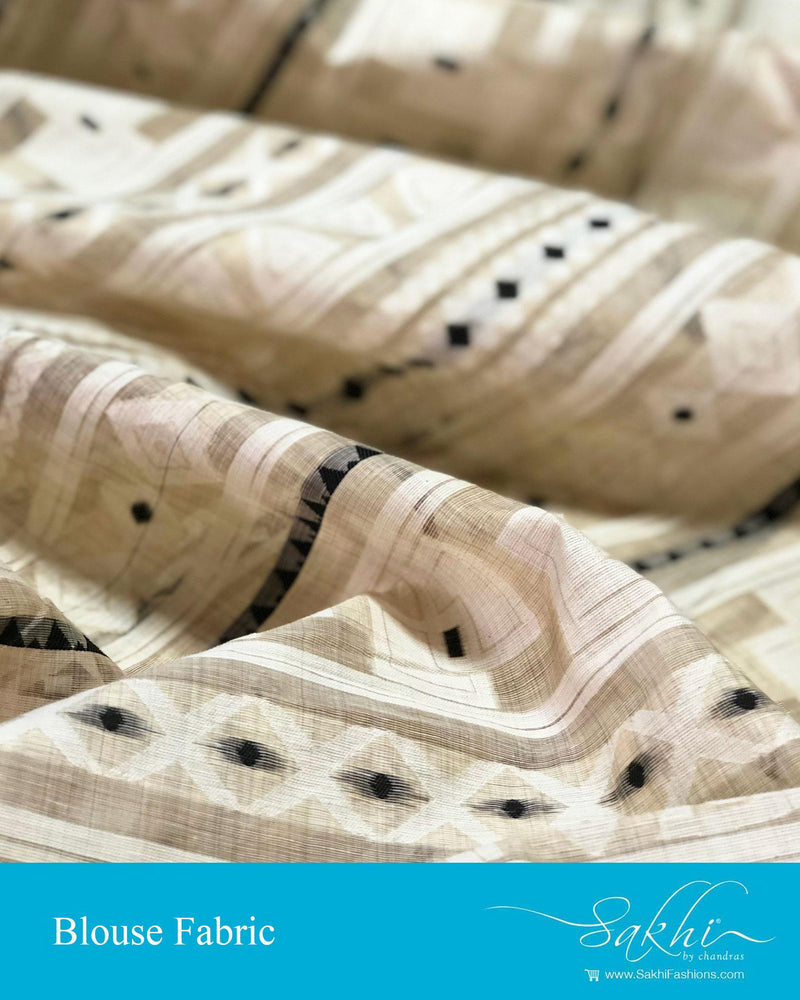 BL-Q12524 - Beige &  Pure Chanderi Blouse Fabric
