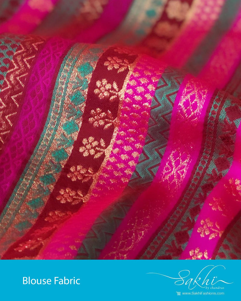BL-R11768 - Multi pure Silk Blouse Fabric