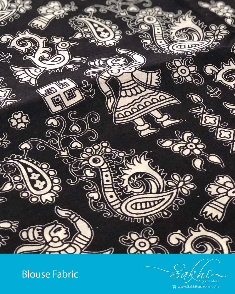 BL-R21679 - Black pure Silk Blouse Fabric