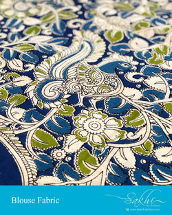 BL-S11909 - Blue pure Silk Blouse Fabric