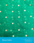 BL-S12025 - Green pure Banaras Net Blouse Fabric