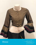 BL-S14895 - Grey &  Cotton Blouse