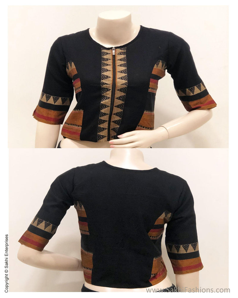 BL-S14914 Black Cotton Blouse