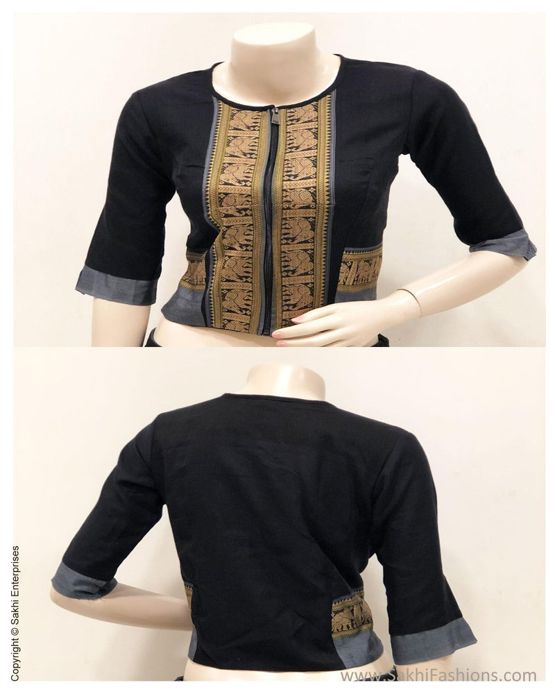 BL-S15878 - Black Cotton Blouse