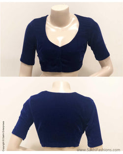BL-S16865 - Blue Velvet Blouse