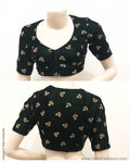 BL-S16871 - Green &  Velvet Blouse