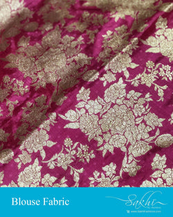 BL-S17343 - Maroon pure Banarsi silk blouse