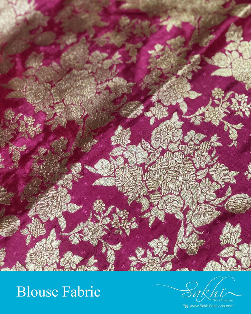 BL-S17343 - Maroon pure Banarsi silk blouse