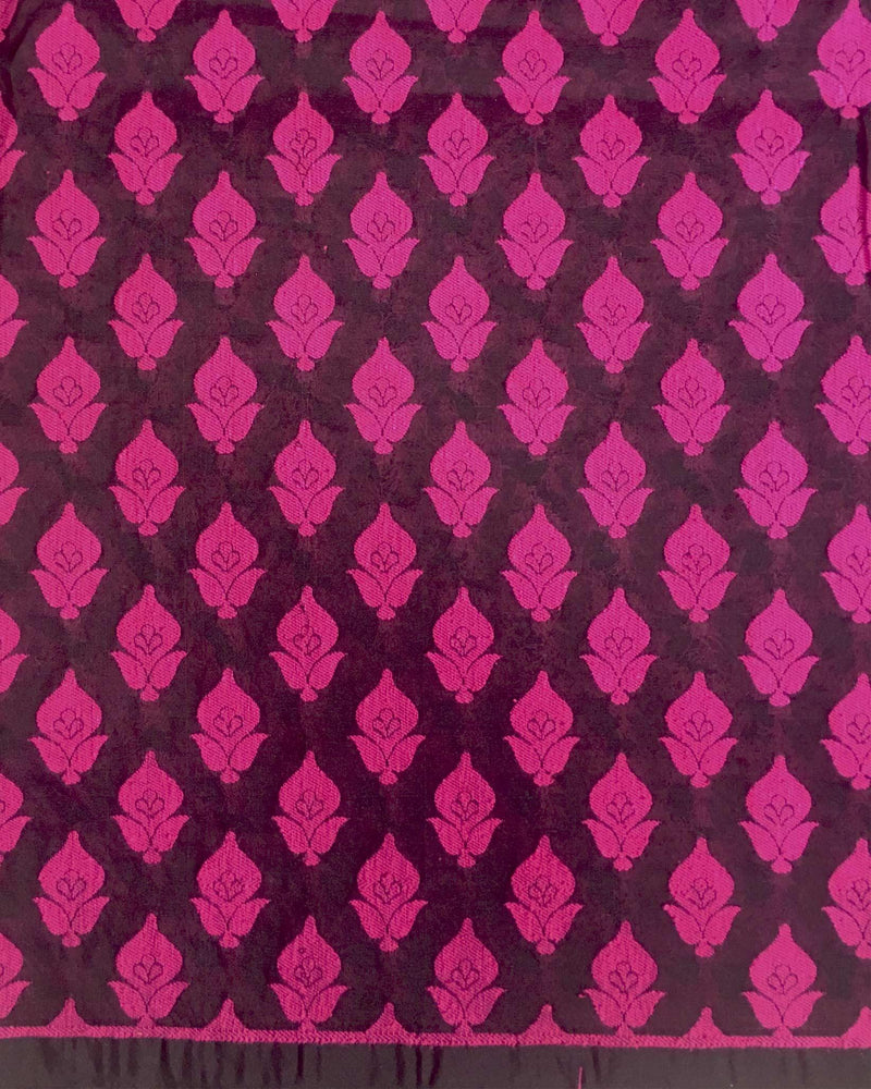 BLM-29592 - Black & Pink Silk & Cotton Un-Stitched Blouse Fabric