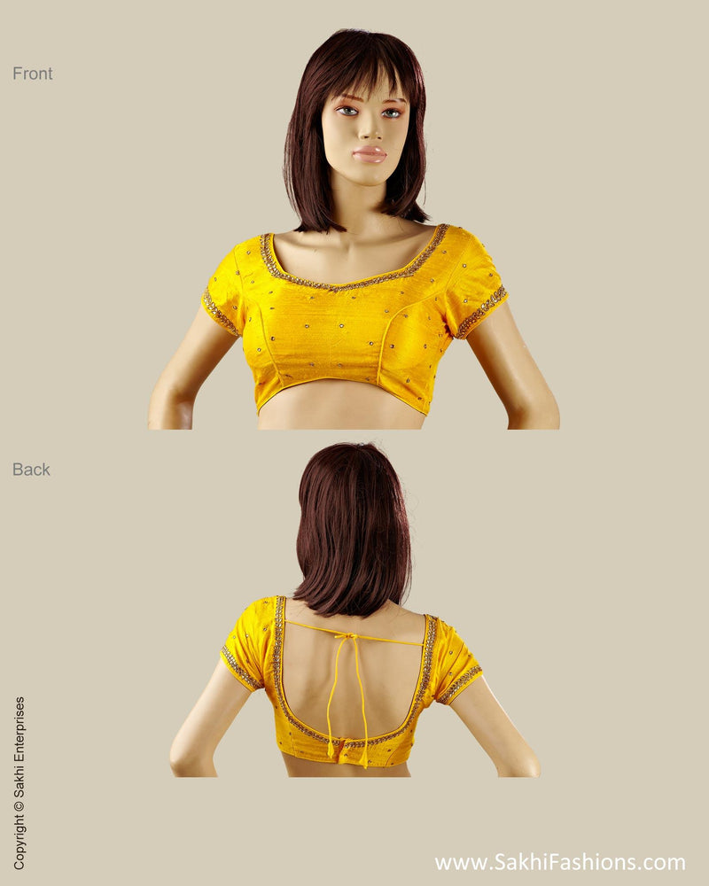 BLO-12905 - Yellow Pure Silk Blouse