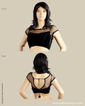 BLO-12920 - Black &  Velvet Blouse