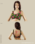 BLO-13980 - Black & Multi Pure Silk Blouse