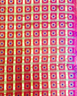 BLO-4482 - Orange & Multi Pure Banarasi Silk Un-Stitched Blouse Fabric