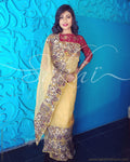 BSR-2953 - Mustard & Multi Pure Organza Silk Saree