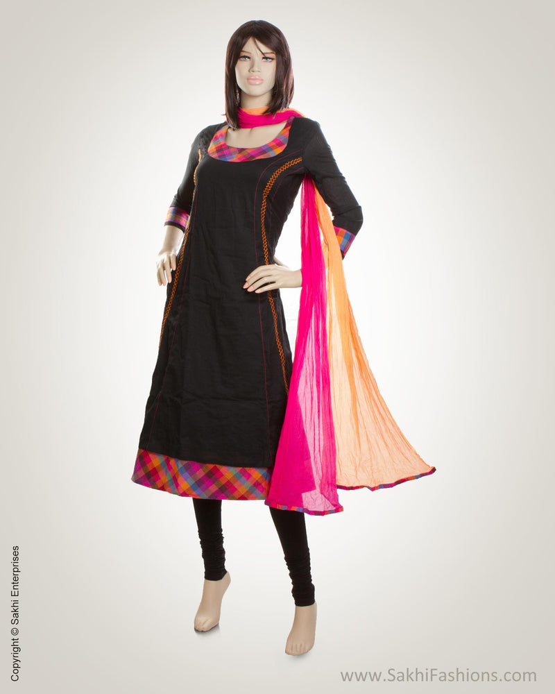 Black & Multi Cotton Kurti