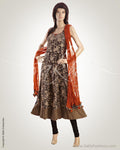 CDO-10206 - Black & Orange Pure Cotton Salwar