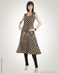 CDO-13881 - Black & Cream Pure Cotton Chudidhar