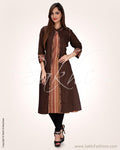 CDO-14575 - Brown & Multi Pure Cotton Kurta