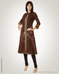 CDO-14581 - Brown & Multi Pure Cotton Kurta