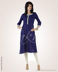 CDO-15909 - Blue & White Pure Cotton Top